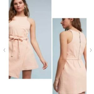 Anthropologie Holding Horses Soft Peach Stretch Denim Dress SZ 14